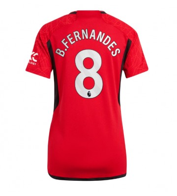 Manchester United Bruno Fernandes #8 Koszulka Podstawowych Kobiety 2023-24 Krótki Rękaw